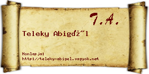 Teleky Abigél névjegykártya
